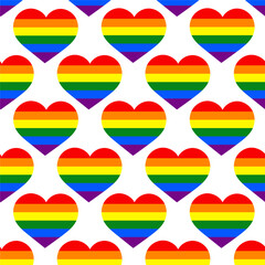 vector bright heart pattern in lgbt colours on white background