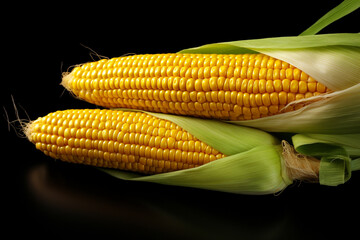 some corn husks on an isolated background