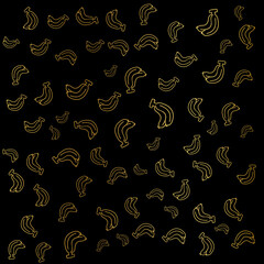 banana gold pattern, banana gold background