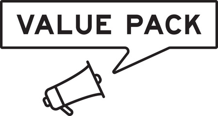 Megaphone icon with speech bubble in word value pack on white background