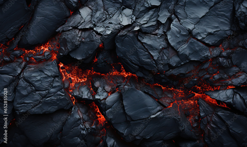 Sticker abstract background of extinct lava with red gaps.