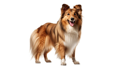 Shetland Brown Sheepdog Isolated on Transparent Background PNG. Generative AI