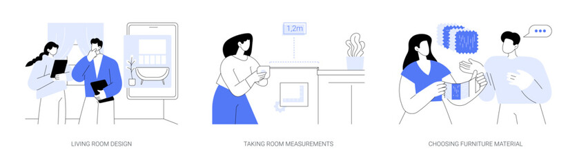 Interior rennovation abstract concept vector illustrations.