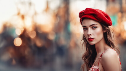 Fototapeta premium Supermodella in rosso