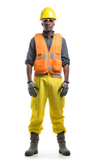 Worker industry engineer Industrial pipeline, oil and gas factory background white color