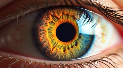 colorful eye close up, generative AI 