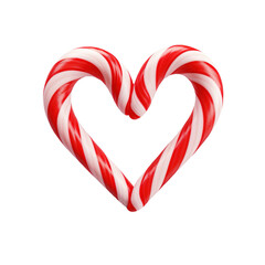 Candy cane heart isolated on a white background