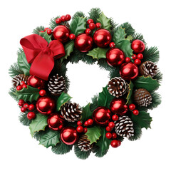 Fototapeta na wymiar Christmas wreath isolated on a white background