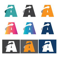 Letter A with arrow - logo, design. 