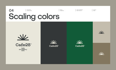 Brand identity guideline template to create visual identity of cafe, coffee shop or restaurant