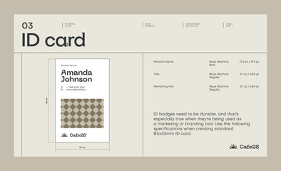 Brand identity guideline template to create visual identity of cafe, coffee shop or restaurant