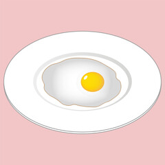 Eggs glazes on a white plate on rose background