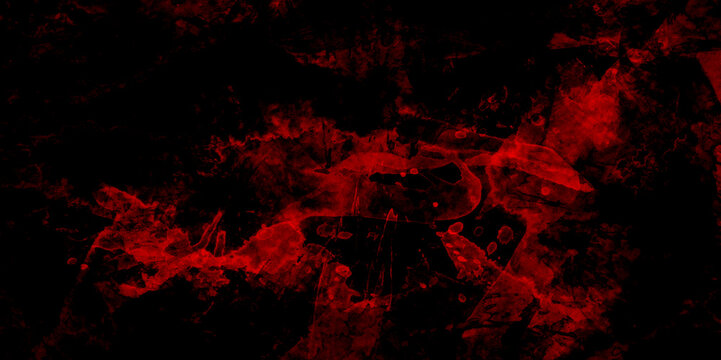 Dark Red horror scary background. grunge horror texture concrete. Red granite. Red granite background. Old vintage retro red background texture. Abstract Watercolor red grunge background painting.