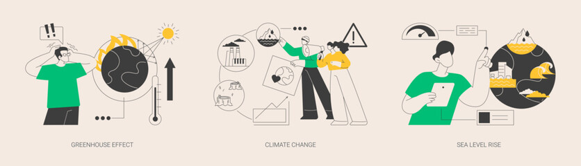 Global warming abstract concept vector illustrations.