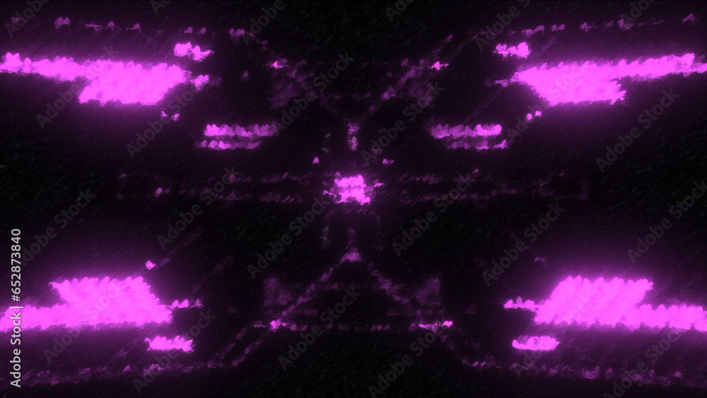 Aufkleber blurred electronic pattern with moving lines. motion. cyber pattern of computer style on black backg