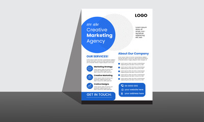 Business Flyer Layout with Graphic Elements.