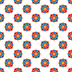 Geometric floral seamless vector pattern.
