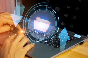 Concept of using cloud online system is convenient, economical, energy saving and low cost