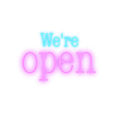 Neon we're open with tranparent background.