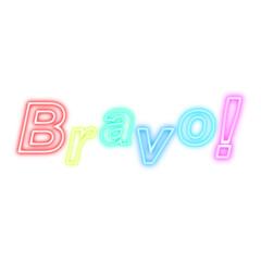 Neon bravo with tranparent background.