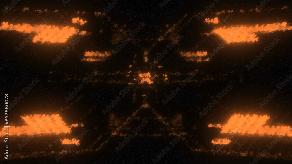 Aufkleber blurred electronic pattern with moving lines. motion. cyber pattern of computer style on black backg