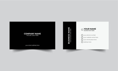 white and black modern business card