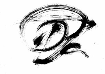 Abstract black and white background with curve stroke line hand drawn illustration