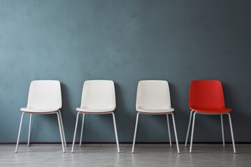 Contrast and Simplicity. Modern minimalist Arrangement. mockup chairs on the wall background