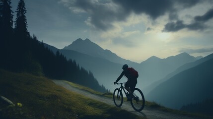 Mountain biking in mountain bike park