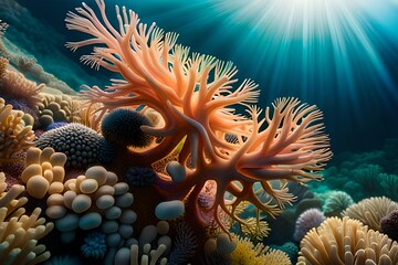 coral reef in aquarium