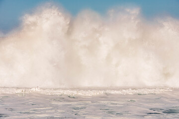 Breaking waves of the atlantic ocean in close-up