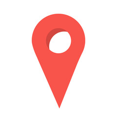 Location icon. Red location icon on white background