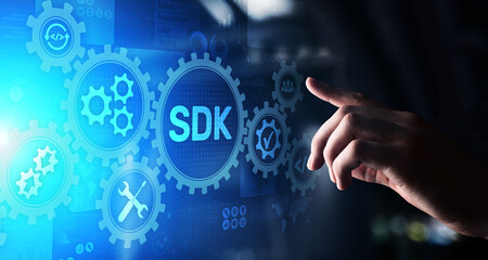 SDK Software development kit programming language technology concept on virtual screen.