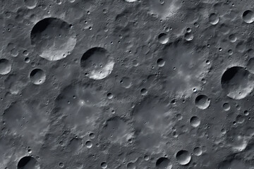 Gray surface of the moon texture with craters - obrazy, fototapety, plakaty