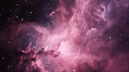 Foto op Aluminium Pink universe light. Galaxies sky in space Planets and stars beauty of Galaxy space exploration. © aporn