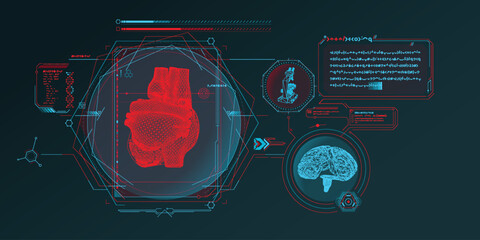 Sci-fi medical research program interface.