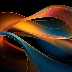 Abstract graphics waves and lines 3d background, background