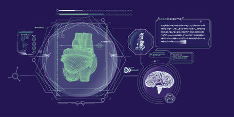Sci-fi medical research program interface.