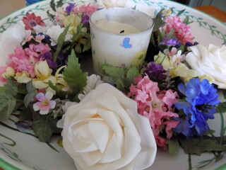 Floral Bouquet and Candle