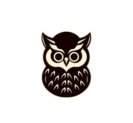 Vector illustration of a cartoon owl on an isolated background