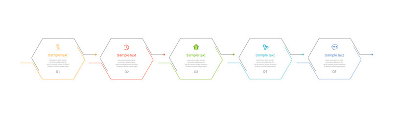 Infographic template with 5 options or steps. Can be used for workflow layout, diagram, annual report, web design