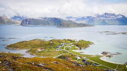 Sommarøy in Norway, idyllic tourist destination near Lofoten Islands and Senja above the arctic circle
