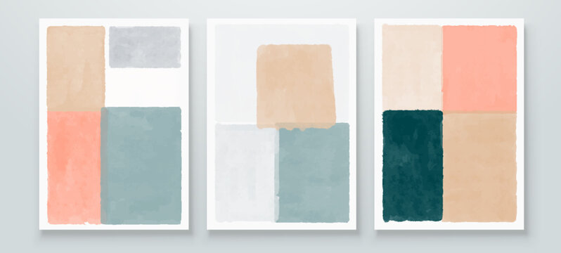 Abstract Hand Paint Art. Illustrations for Wall Decoration Print, Postcard, Social Media Banner, Brochure Cover Design or Background. Modern Abstract Painting Artwork. Vector Pattern