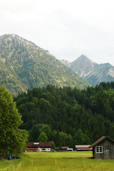 Fototapeta na wymiar Panorama of Bad Hindelang town in Bavaria, Germany