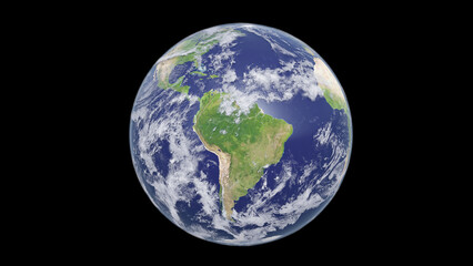 Earth in space on dark background isolated