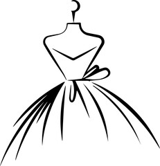 woman's fashionable boutique dress icon