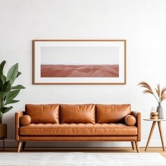 Contemporary living room with sofa interior design. AI generated image