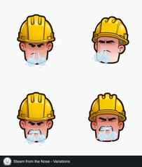 Construction Worker - Expressions - Negative - Steam from the Nose - Variations