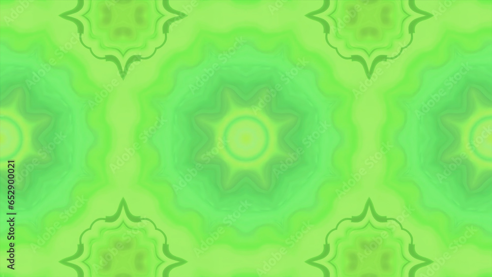 Poster kaleidoscopic pattern flashes brightly on black background. motion. bright flashes of kaleidoscopic 