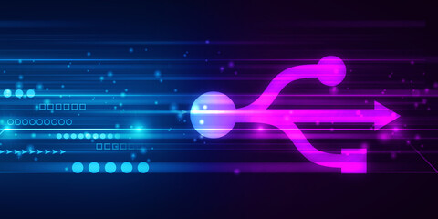 2d rendering USB icon illustration